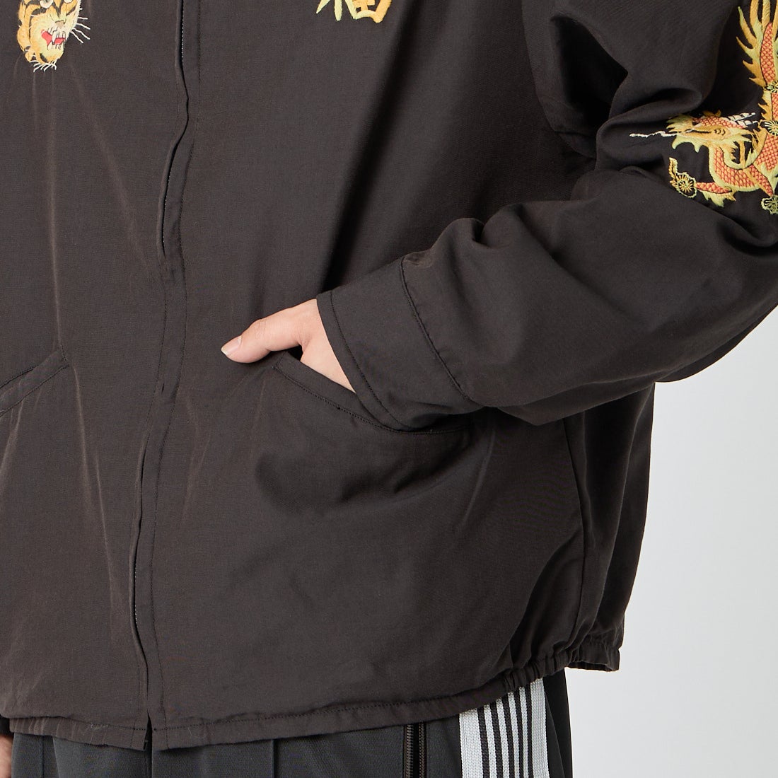 GOLD [ゴールド] ベトナムジャケット エイジングモデル [GL15847] 119 BLACK &&モデル身長：179cm 着用サイズ：L&&