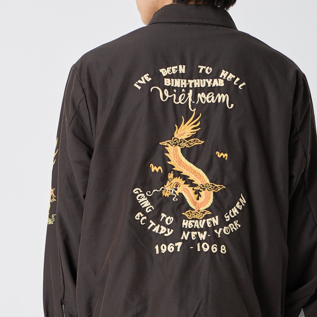 GOLD [ゴールド] ベトナムジャケット エイジングモデル [GL15847] 119 BLACK &&モデル身長：179cm 着用サイズ：L&&