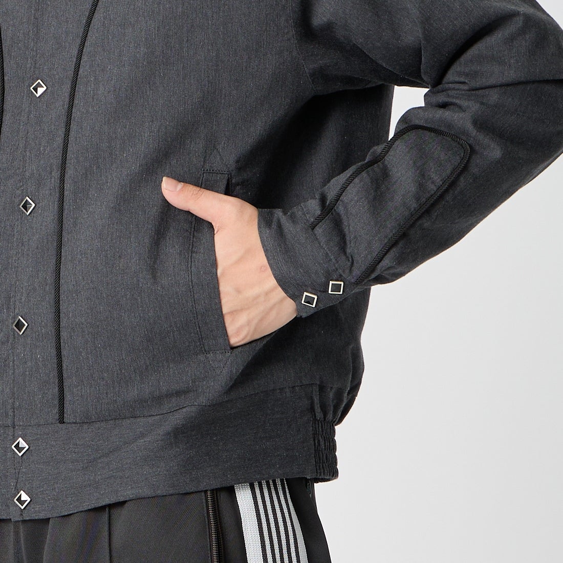 GOLD [ゴールド] コットンシルクネル ウェスタンジャケット [GL15854] 116 C.GRAY &&モデル身長：179cm 着用サイズ：M&&