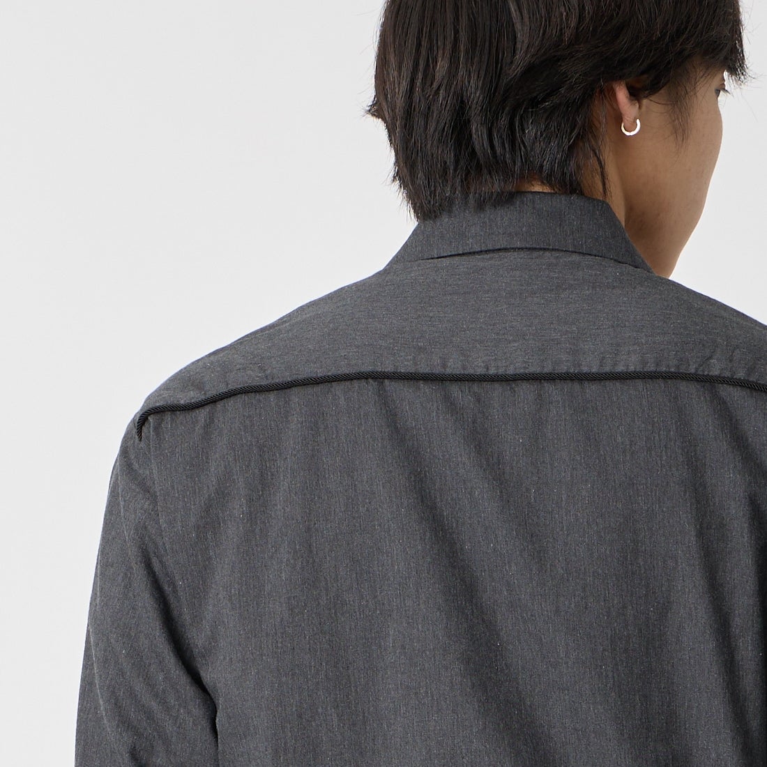 GOLD [ゴールド] コットンシルクネル ウェスタンジャケット [GL15854] 116 C.GRAY &&モデル身長：179cm 着用サイズ：M&&