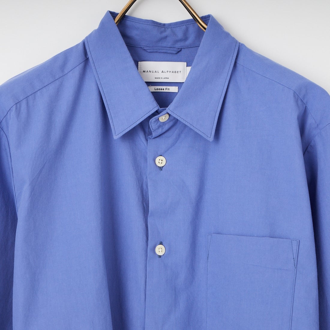 MANUAL ALPHABET [マニュアルアルファベット] ウォッシャーブロード ルーズフィットレギュラーカラーシャツ [MA-S-813] BLUE