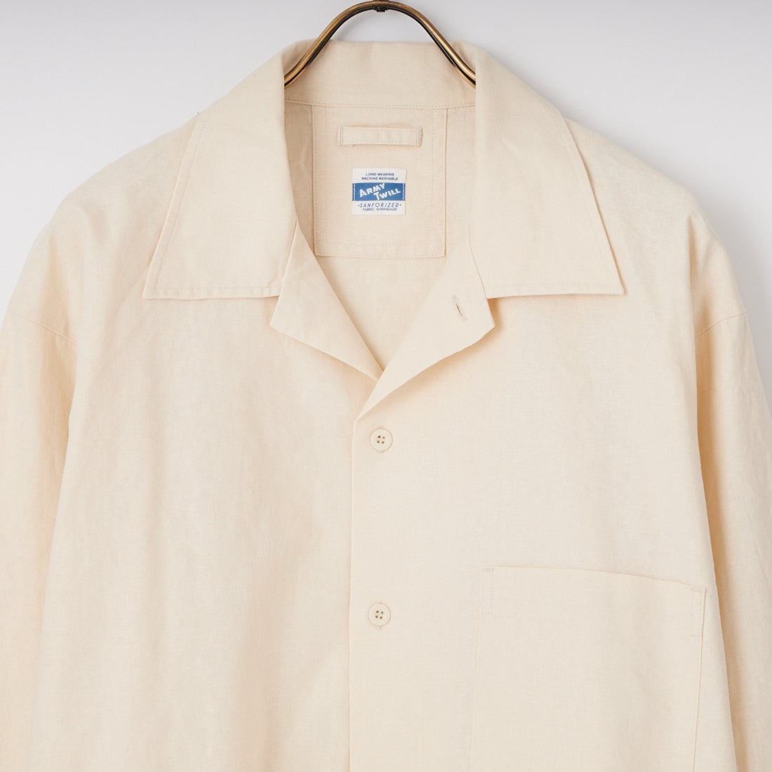 ARMY TWILL SANFORIZED [アーミーツイル サンフォライズド] コットンリネンユーティリティシャツ [AM-2617005] ECRU