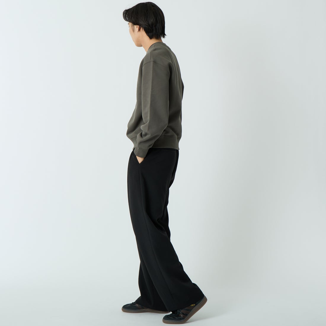 MAISON KITSUNE [メゾン キツネ] ドリーミングフォックス コンフォートスウェット [QM00301KM0341] 0453 BELUG &&モデル身長：179cm 着用サイズ：M&&