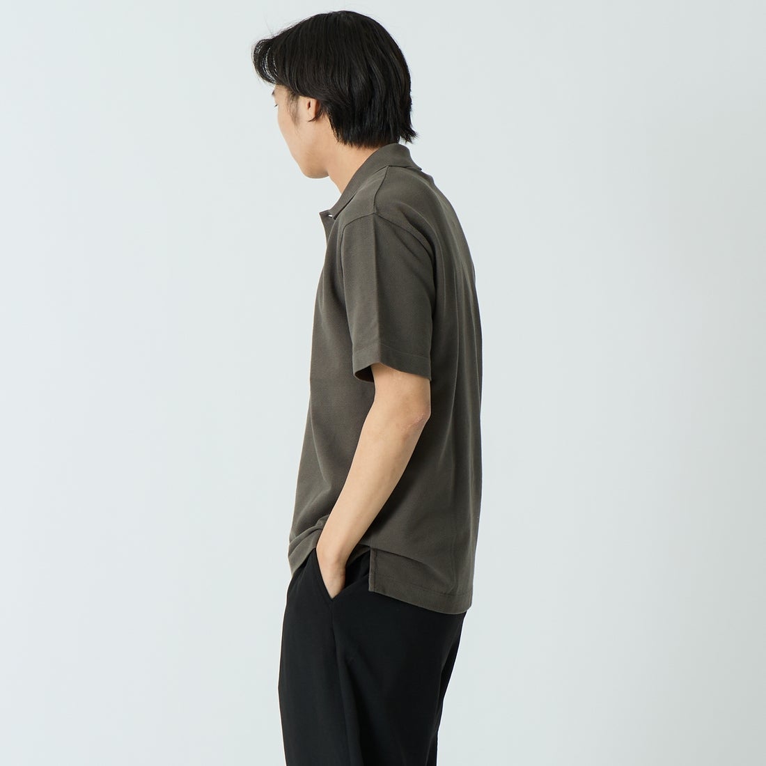 MAISON KITSUNE [メゾン キツネ] ドリーミングフォックス コンフォートポロシャツ [QM00201KP0001] 0453 BELUG &&モデル身長：179cm 着用サイズ：M&&