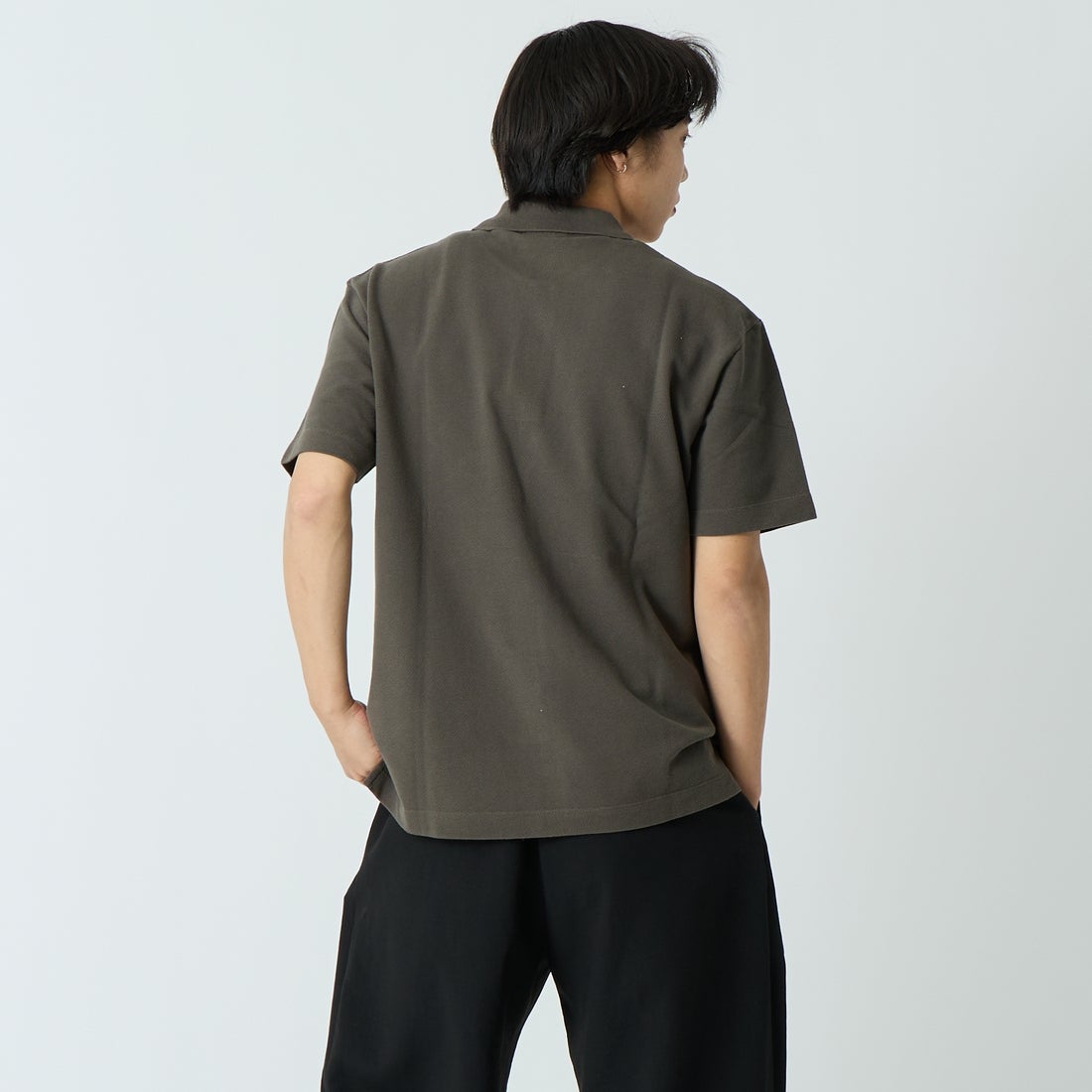 MAISON KITSUNE [メゾン キツネ] ドリーミングフォックス コンフォートポロシャツ [QM00201KP0001] 0453 BELUG &&モデル身長：179cm 着用サイズ：M&&