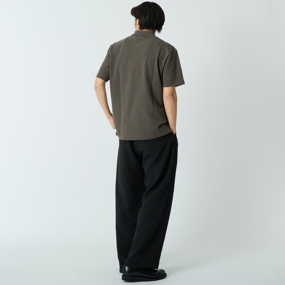 MAISON KITSUNE [メゾン キツネ] ドリーミングフォックス コンフォートポロシャツ [QM00201KP0001] 0453 BELUG &&モデル身長：179cm 着用サイズ：M&&