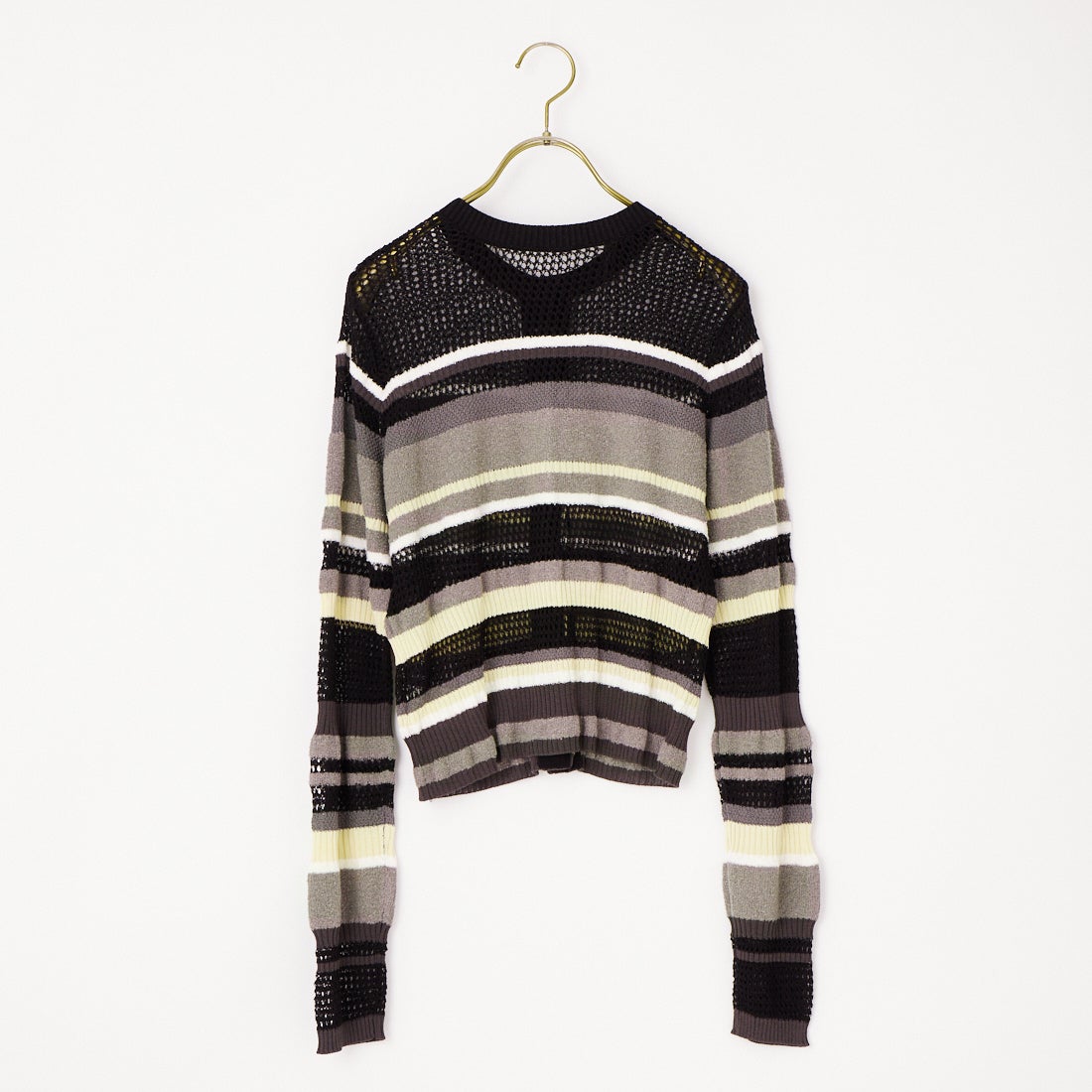 MAISON SPECIAL [メゾンスペシャル] メッシュボーダーカーディガン [21261365703] BLK