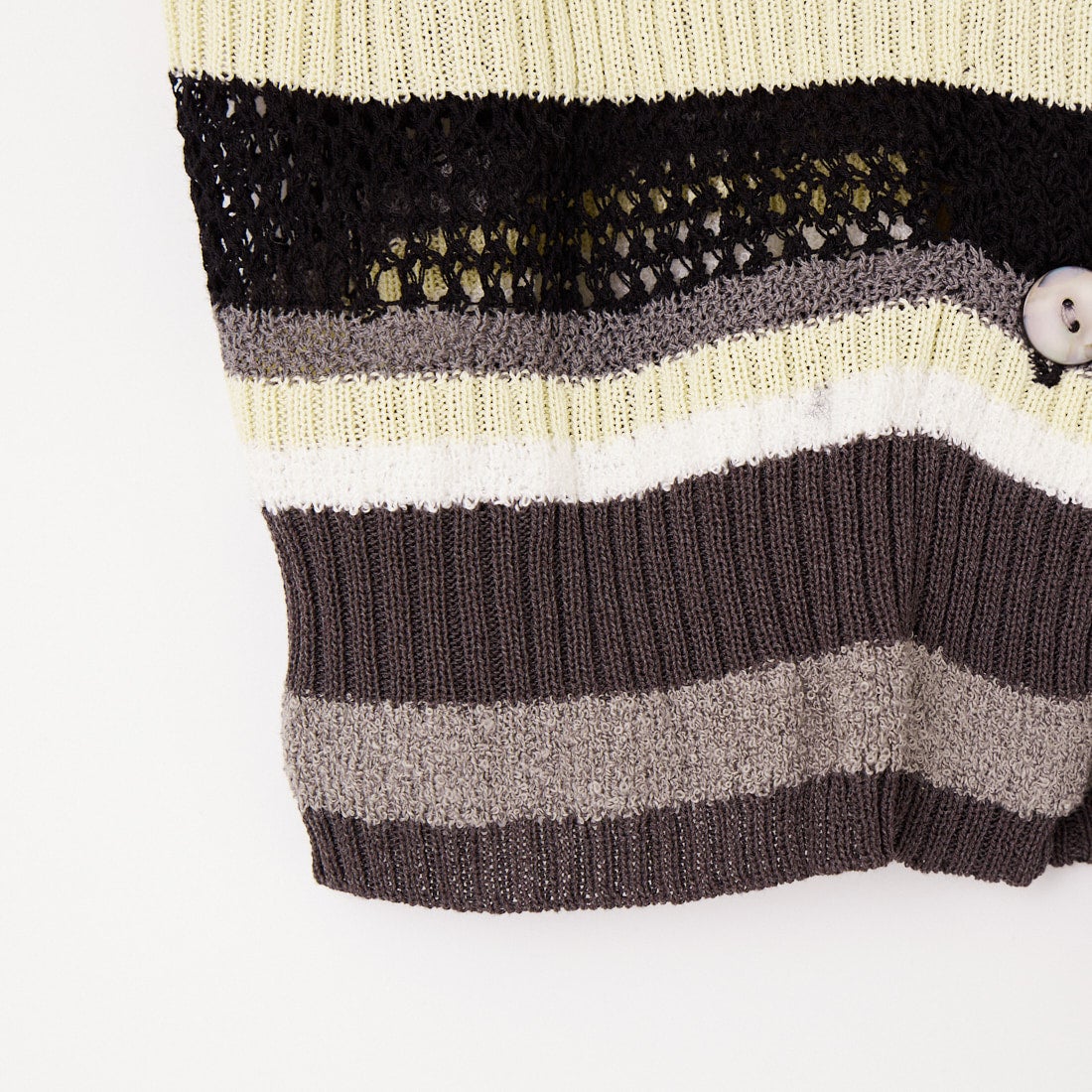 MAISON SPECIAL [メゾンスペシャル] メッシュボーダーカーディガン [21261365703] BLK