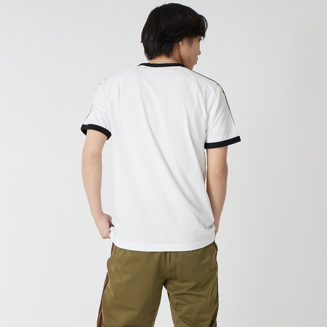 adidas Originals [アディダス オリジナルス] スリーストライプTシャツ [DB785] KE3537 &&モデル身長：179cm 着用サイズ：L&&