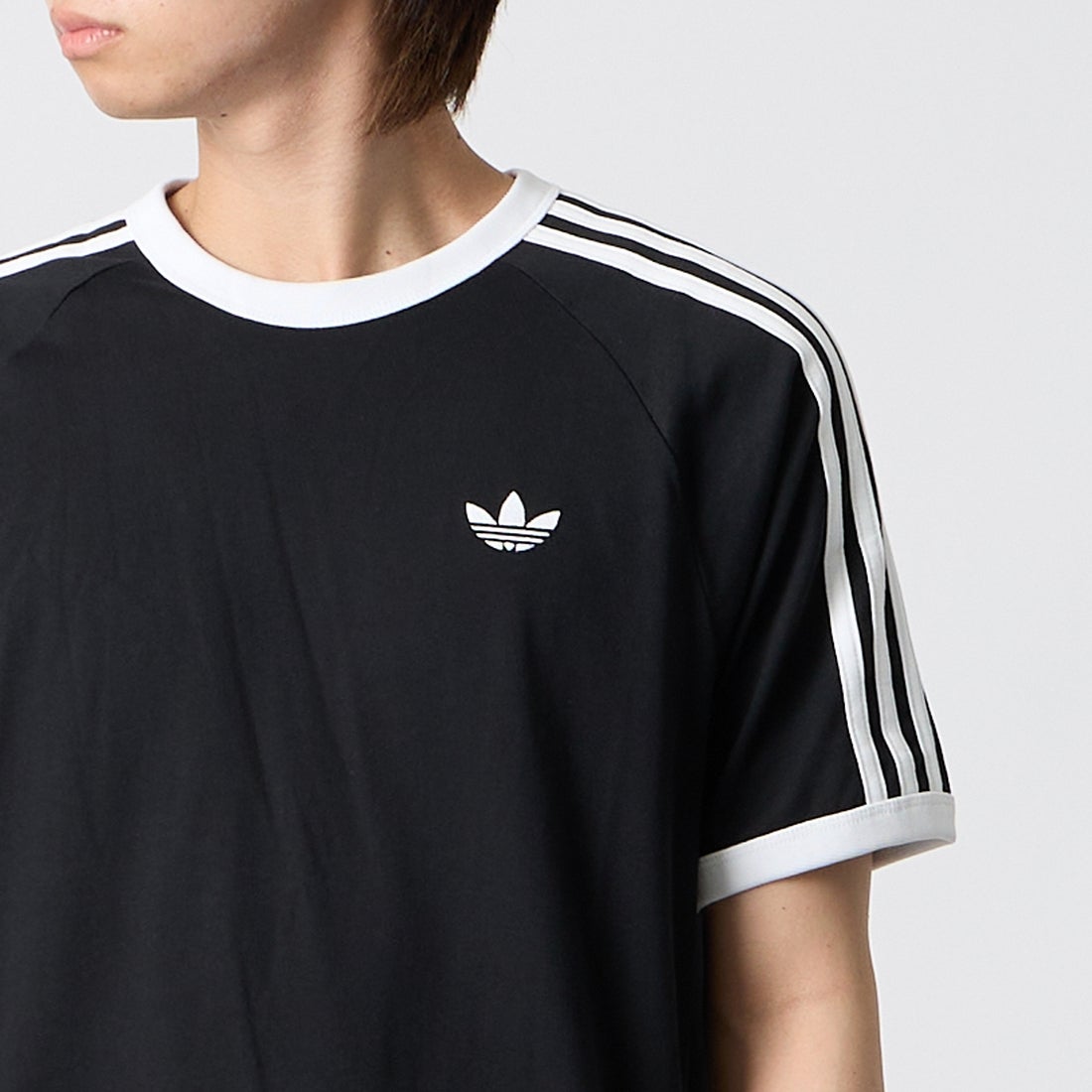 adidas Originals [アディダス オリジナルス] スリーストライプTシャツ [DB785] KE3538 &&モデル身長：177cm 着用サイズ：L&&
