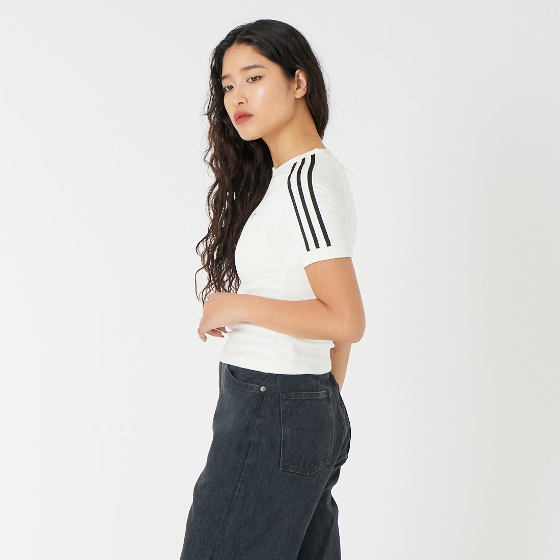 adidas Originals [アディダス オリジナルス] テリータオルカリTシャツ [P7580] KD1411 &&モデル身長：162cm 着用サイズ：M&&