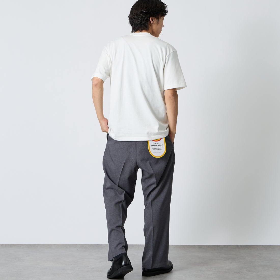 Hanes [ヘインズ] 1P SHIRO クルーネックTシャツ [HM1-D201] 010 WHITE &&モデル身長：179cm 着用サイズ：XL&&ンズ] 1P SHIRO クルーネックTシャツ [HM1-D201]