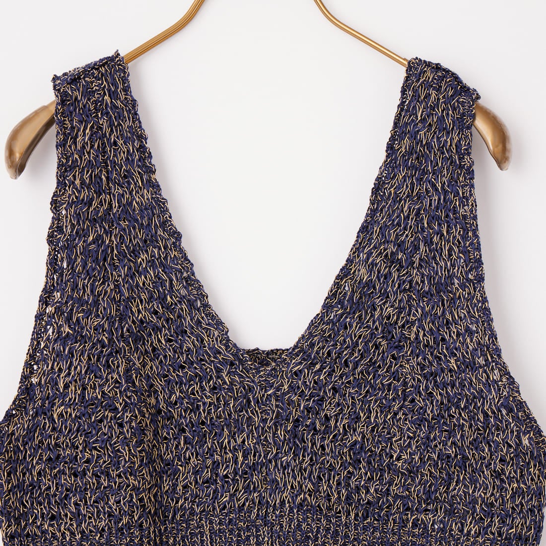 UNFIL [アンフィル] ダブルハニカムメッシュニット クロップドベスト [WXSP-UW114] NAVY MIX