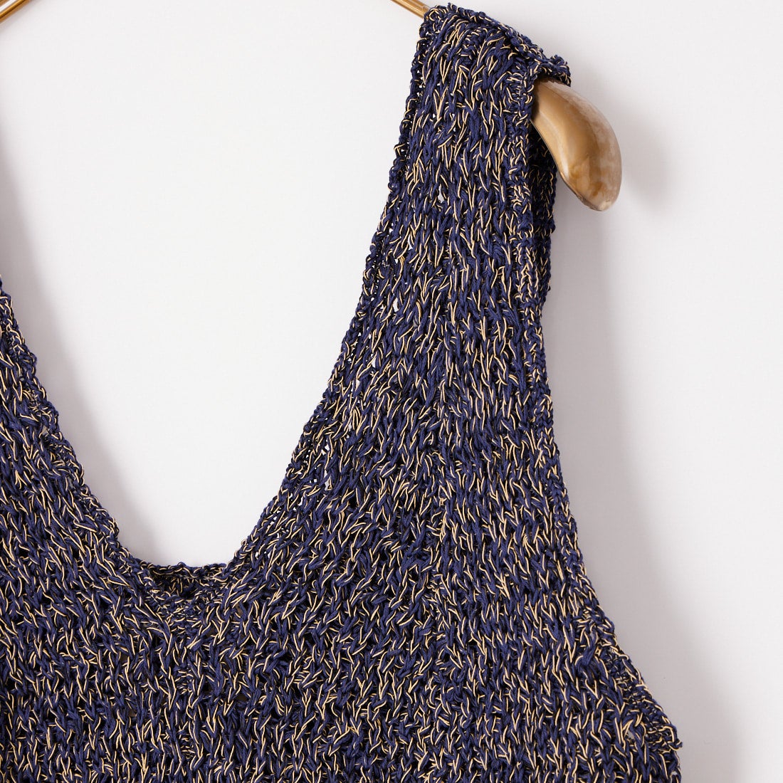 UNFIL [アンフィル] ダブルハニカムメッシュニット クロップドベスト [WXSP-UW114] NAVY MIX