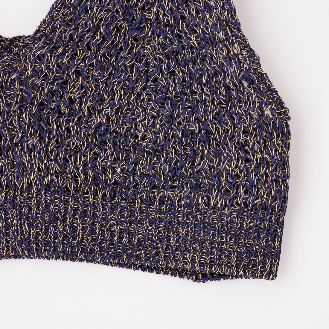 UNFIL [アンフィル] ダブルハニカムメッシュニット クロップドベスト [WXSP-UW114] NAVY MIX