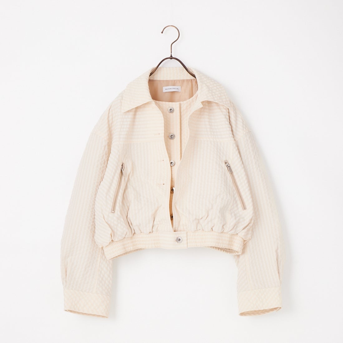 MAISON SPECIAL [メゾンスペシャル] レイヤードチェックブルゾン [21261215307] NVY