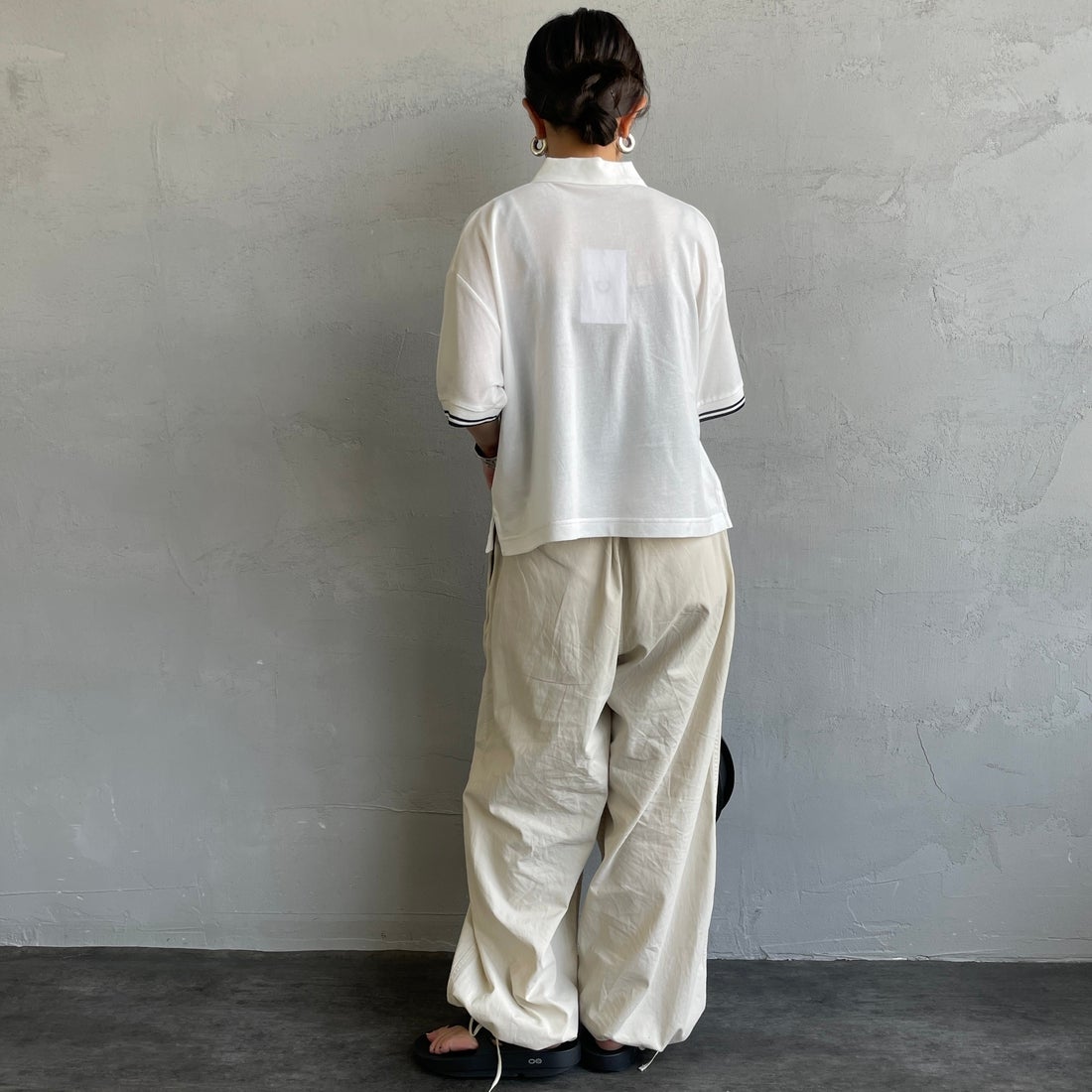 FRED PERRY [フレッドペリー] シアーティップポロシャツ [G2174] 129 SNOW &&モデル身長：150cm 着用サイズ：10&&