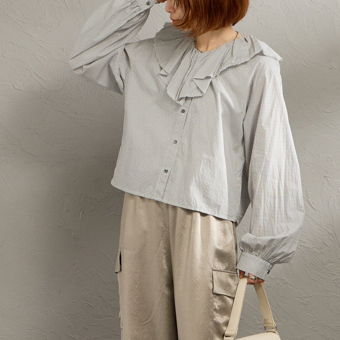 91 GRAY&&モデル身長：158cm 着用サイズ：F&&