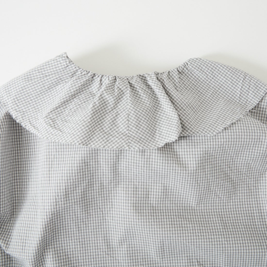 mizuiro ind [ミズイロインド] チェックフリルギャザーカラーシャツ [1-230152] 91 GRAY