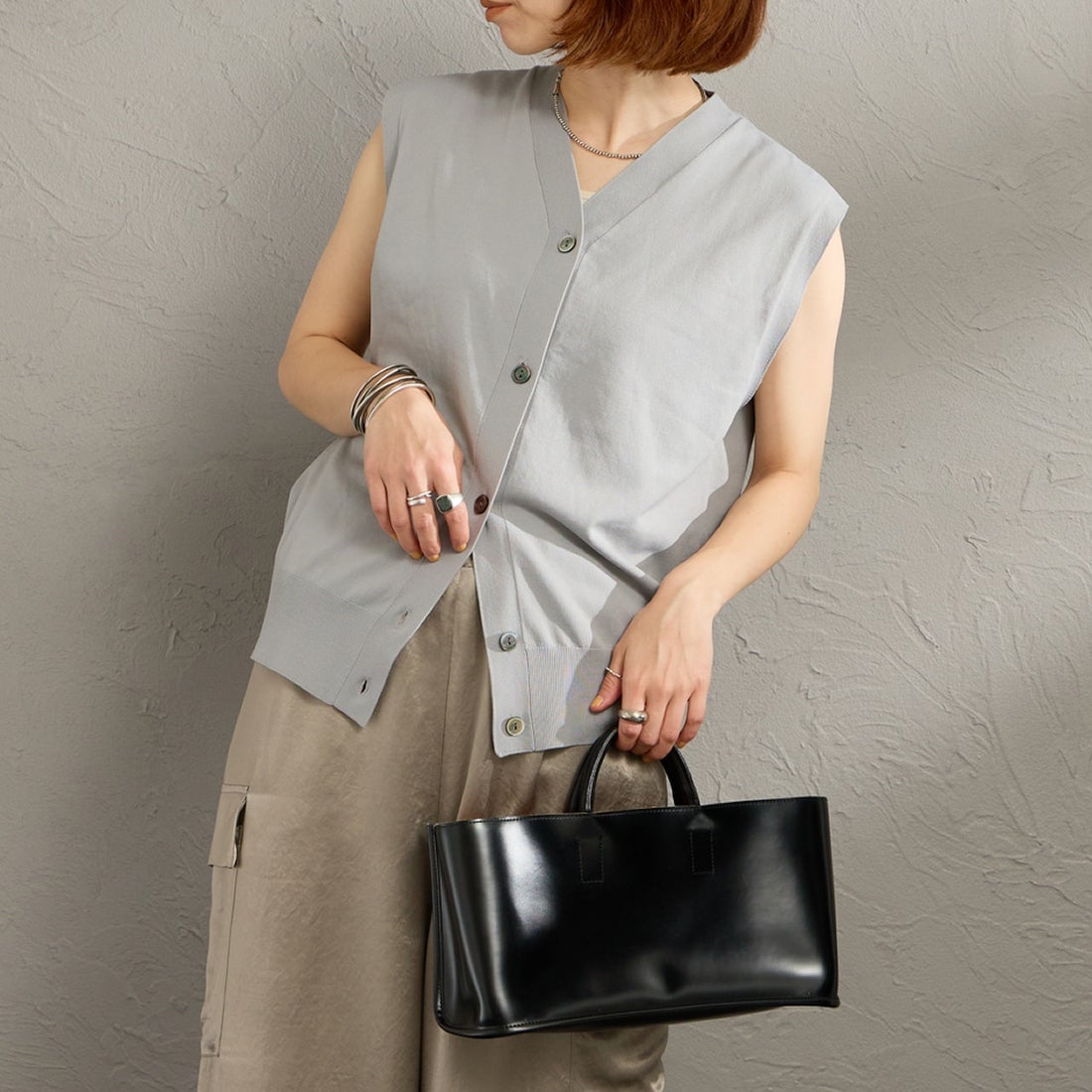 90 L.GRAY&&モデル身長：158cm 着用サイズ：F&&