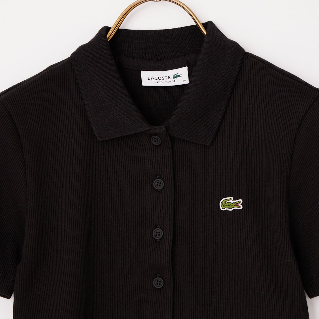 LACOSTE [ラコステ] タイトフィットリブニットポロシャツ [DF5377] 031 BLACK