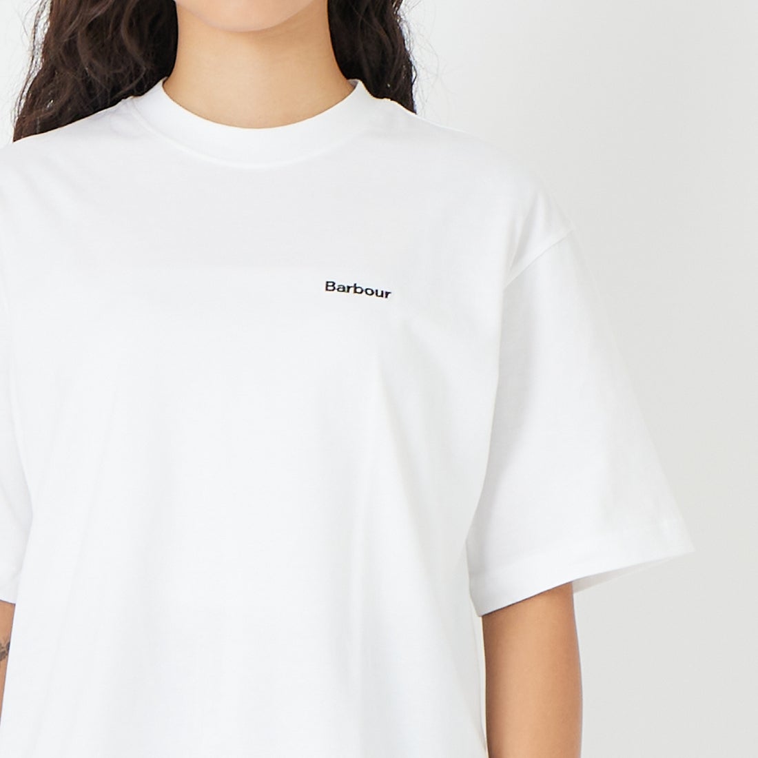 Barbour [バブアー] マージョリー ロゴ刺繍Tシャツ [LTS0707] WH11 &&モデル身長：162cm 着用サイズ：S&&
