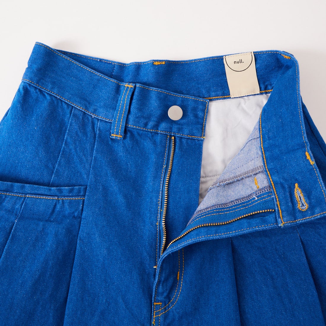 null. [ヌル] ポケットデザインデニムパンツ [153WFP261110] LBLU