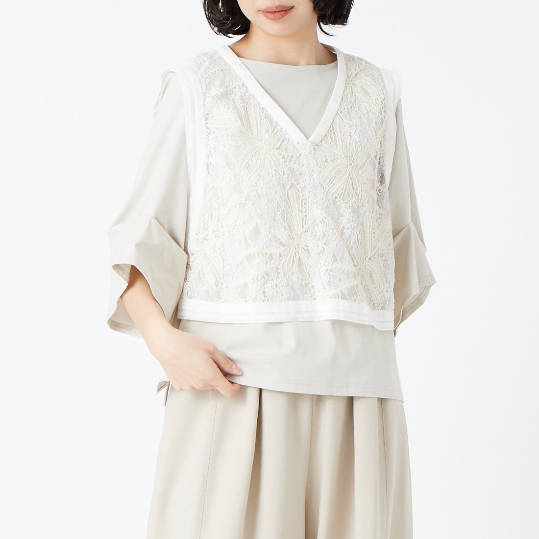 031 ｵﾌﾎﾜｲﾄ&&モデル身長：162cm 着用サイズ：F&&