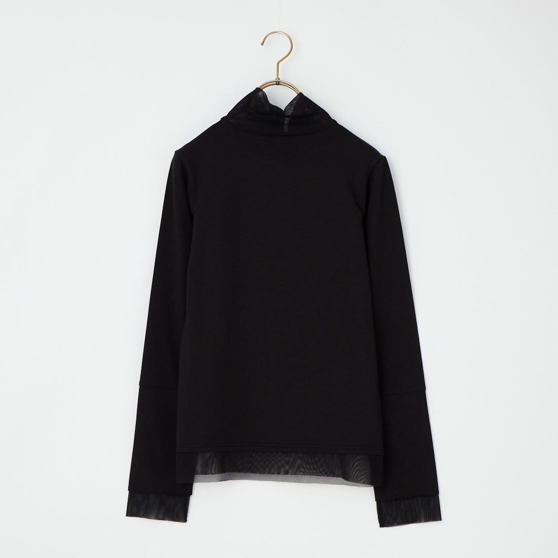 DIGNITE COLLIER [ディニテコリエ] チュール切替ハイネックカットソー [80990220] 004 ﾌﾞﾗｯｸ