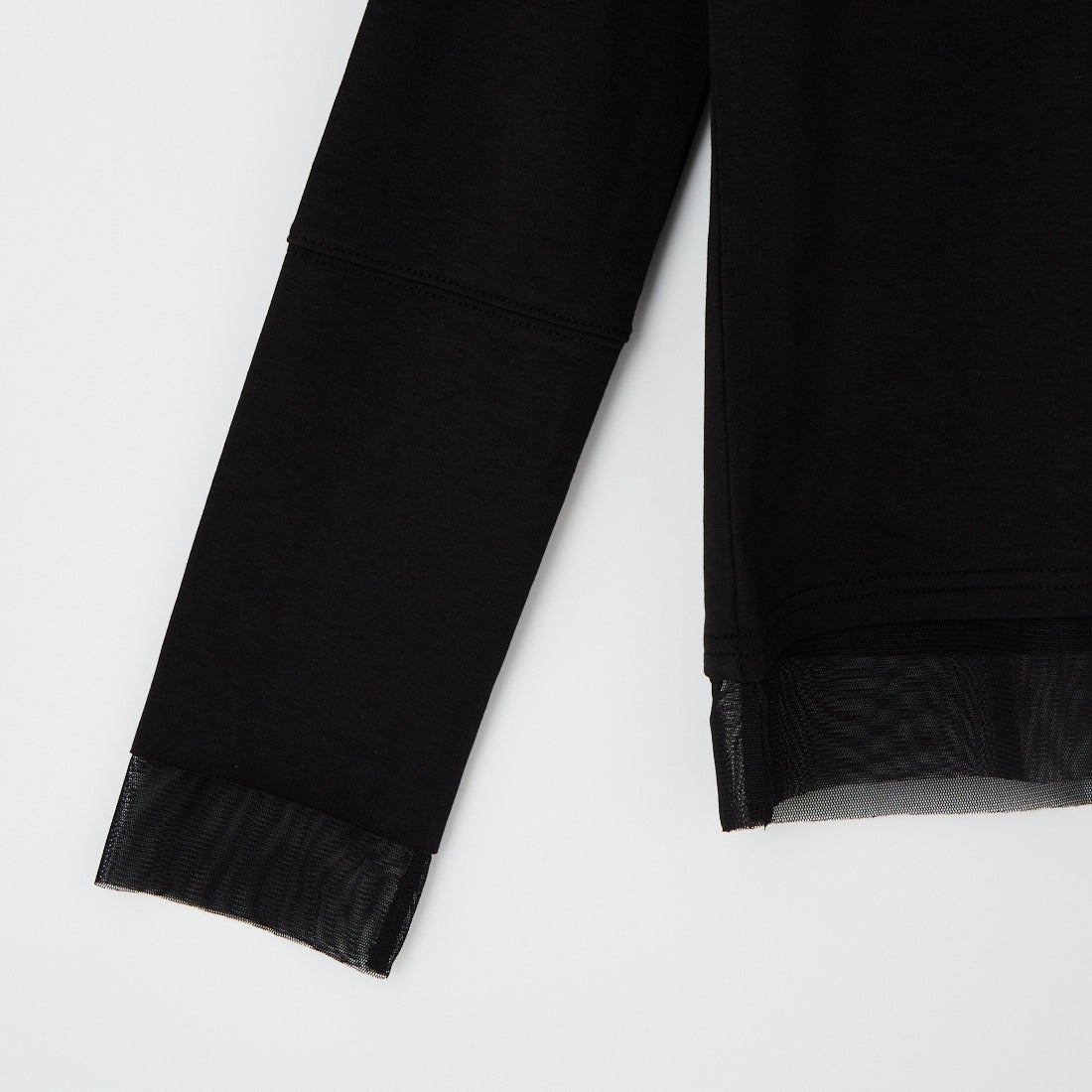 DIGNITE COLLIER [ディニテコリエ] チュール切替ハイネックカットソー [80990220] 004 ﾌﾞﾗｯｸ