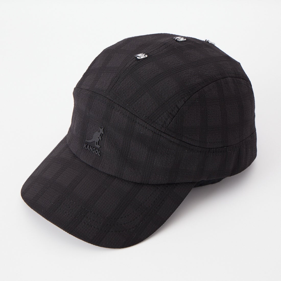 KANGOL [カンゴール] シアサッカードレープ5パネルキャップ [261069625] 01 BLACK