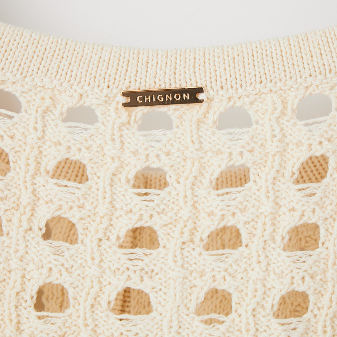 CHIGNON [シニヨン] メッシュボックスニットベスト [9561-098DP] O/WHITE