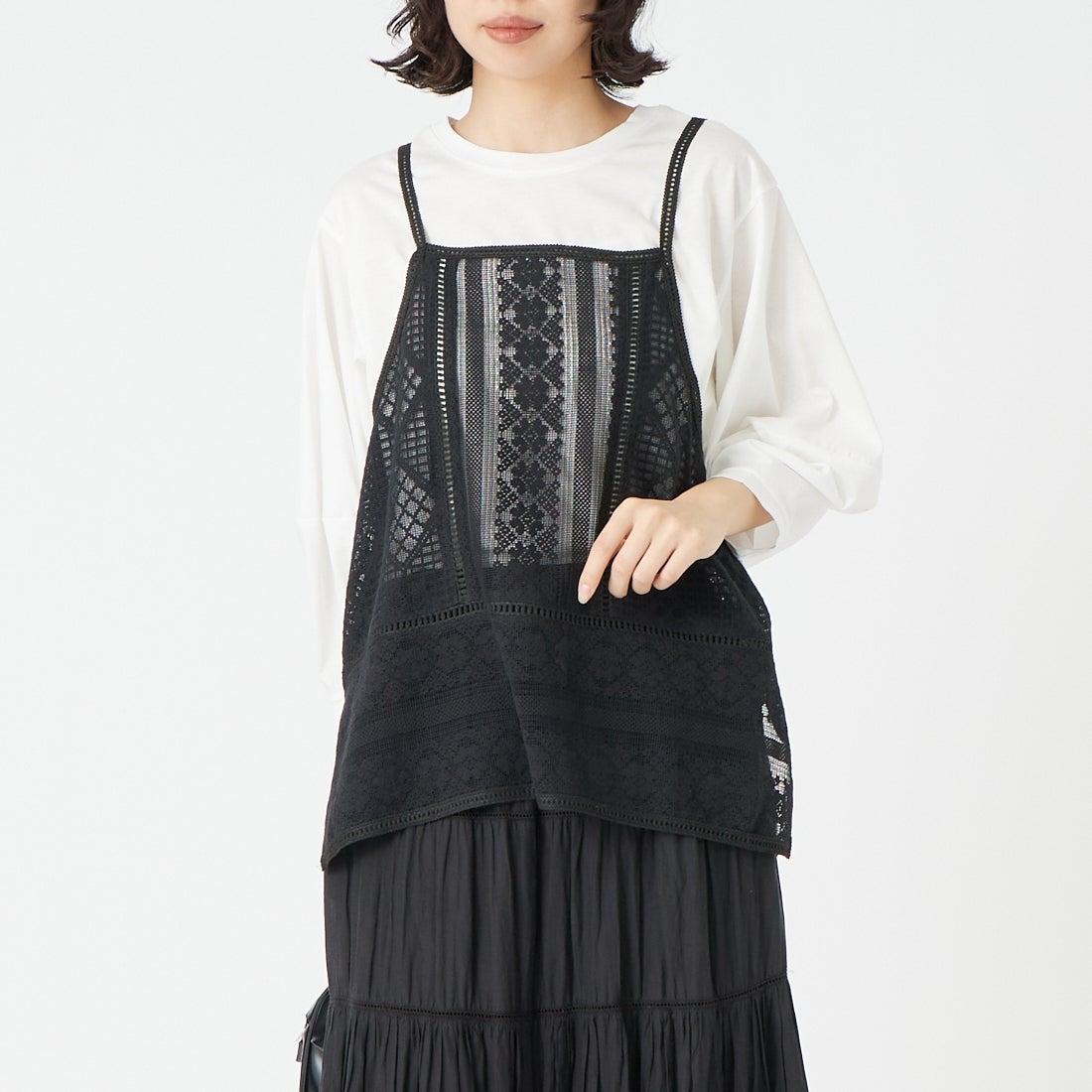 BLACK&&モデル身長：162cm 着用サイズ：F&&