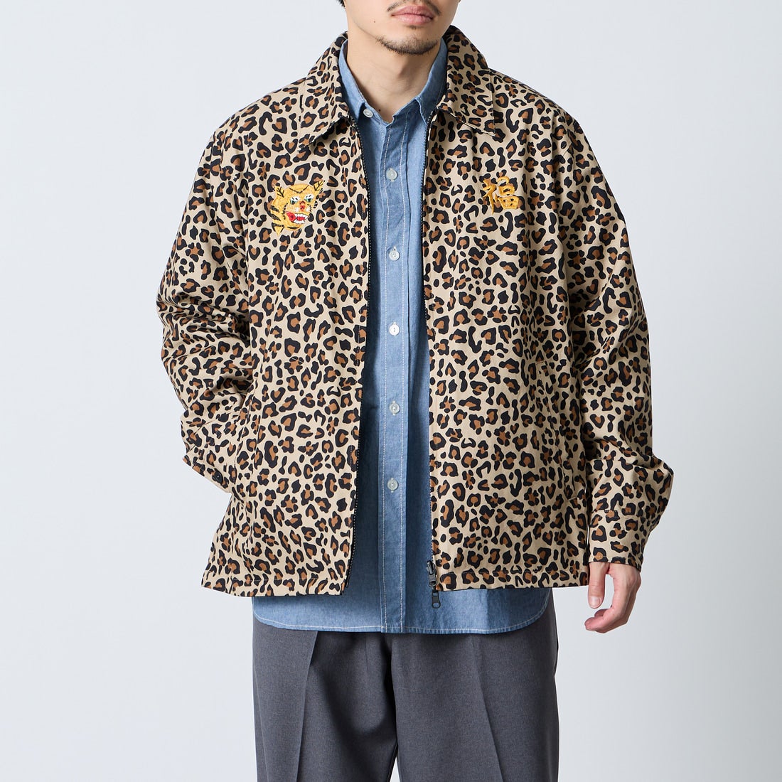 TAION [タイオン] ノンダウン リバーシブルベトナムジャケット [TAION-NDBS03JS] LEOPARD &&モデル身長：168cm 着用サイズ：M&&