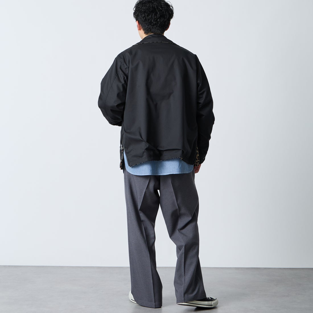 TAION [タイオン] ノンダウン リバーシブルベトナムジャケット [TAION-NDBS03JS] LEOPARD &&モデル身長：168cm 着用サイズ：M&&