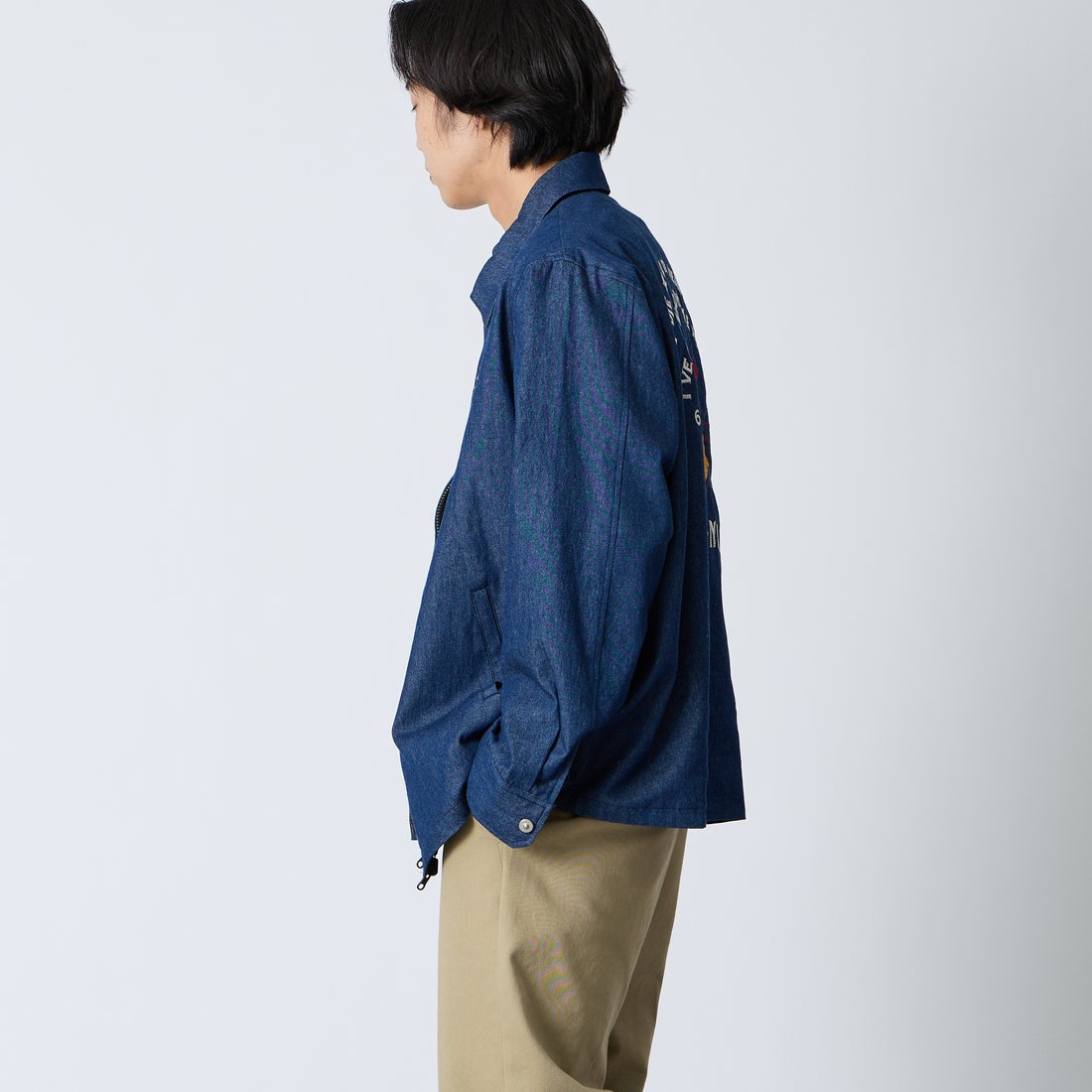 TAION [タイオン] ノンダウン リバーシブルベトナムジャケット [TAION-NDBS03JS] INDIGO DEN &&モデル身長：179cm 着用サイズ：L&&