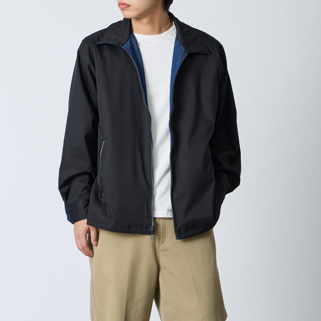 TAION [タイオン] ノンダウン リバーシブルベトナムジャケット [TAION-NDBS03JS] INDIGO DEN &&モデル身長：179cm 着用サイズ：L&&