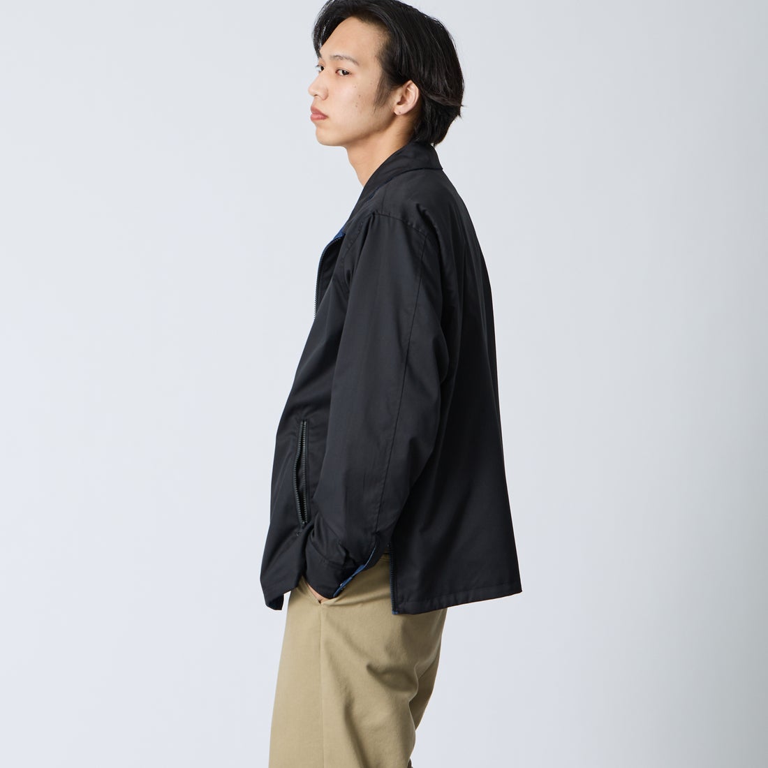 TAION [タイオン] ノンダウン リバーシブルベトナムジャケット [TAION-NDBS03JS] INDIGO DEN &&モデル身長：179cm 着用サイズ：L&&