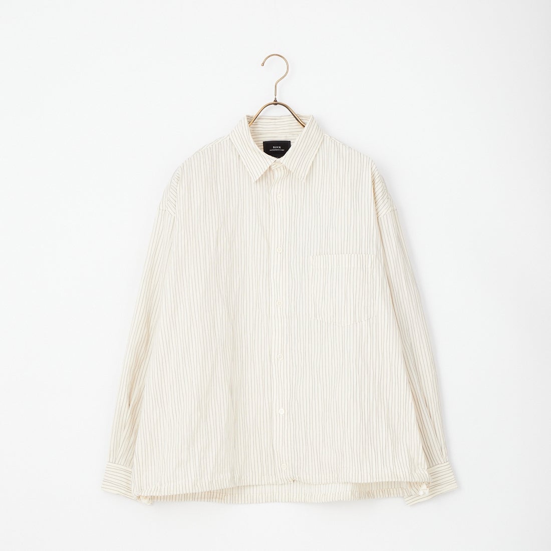 SLICK [スリック] ピンストライプタックジャガード ドローストリングシャツ [5120223] 900 WHITE