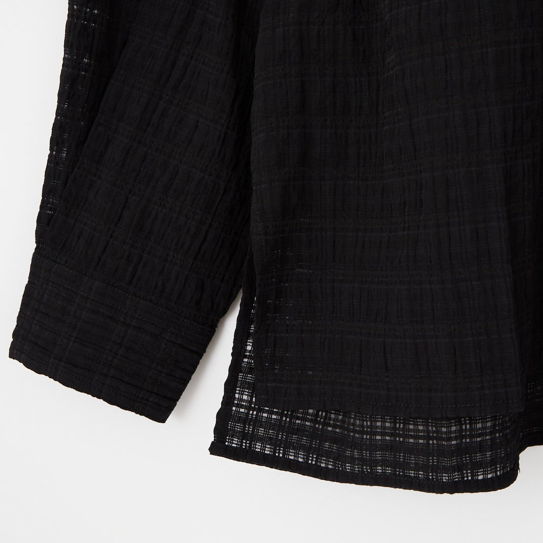 SLICK [スリック] シアーチェック ドルマンスリーブレギュラーシャツ [5120227] 700 BLACK