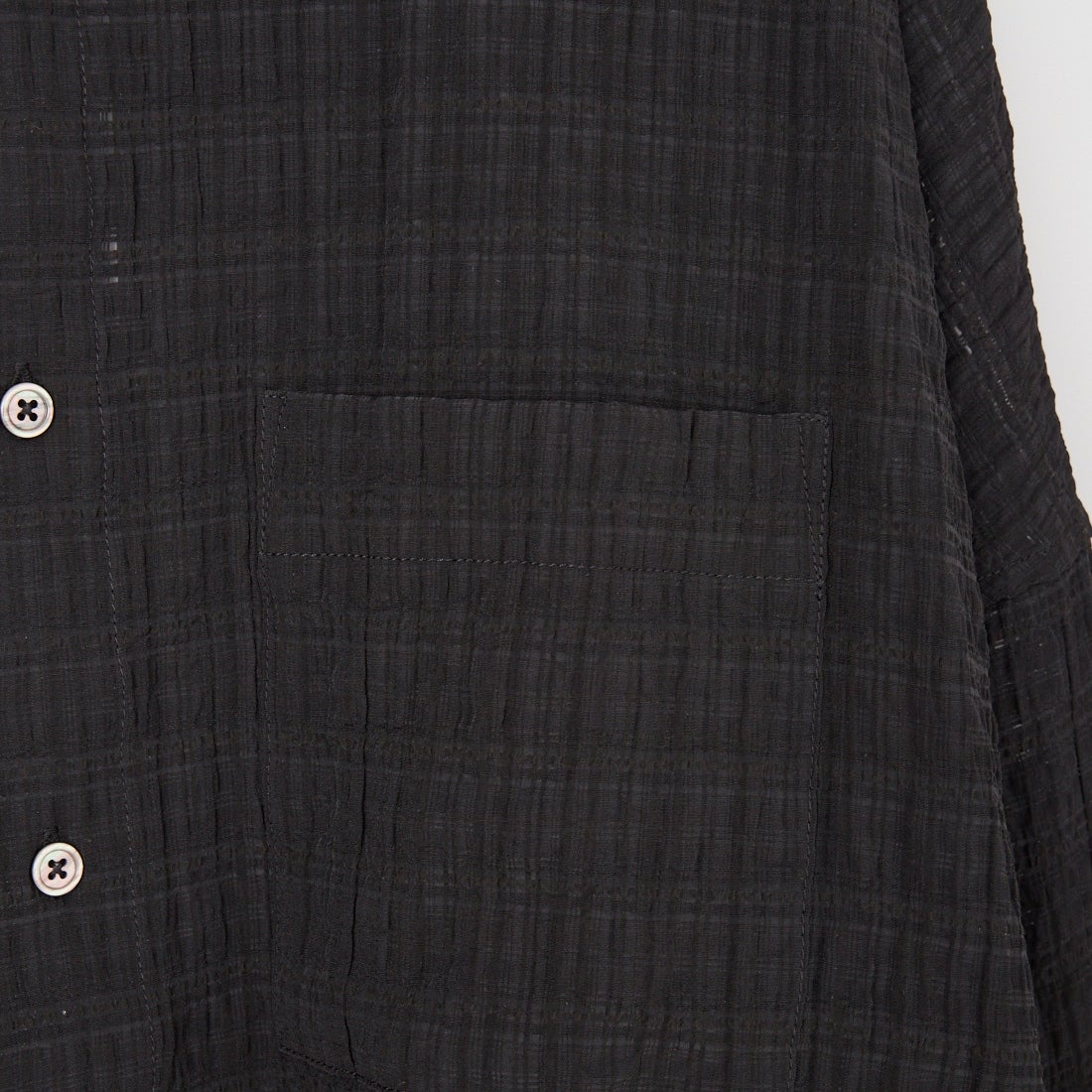 SLICK [スリック] シアーチェック ドルマンスリーブレギュラーシャツ [5120227] 700 BLACK