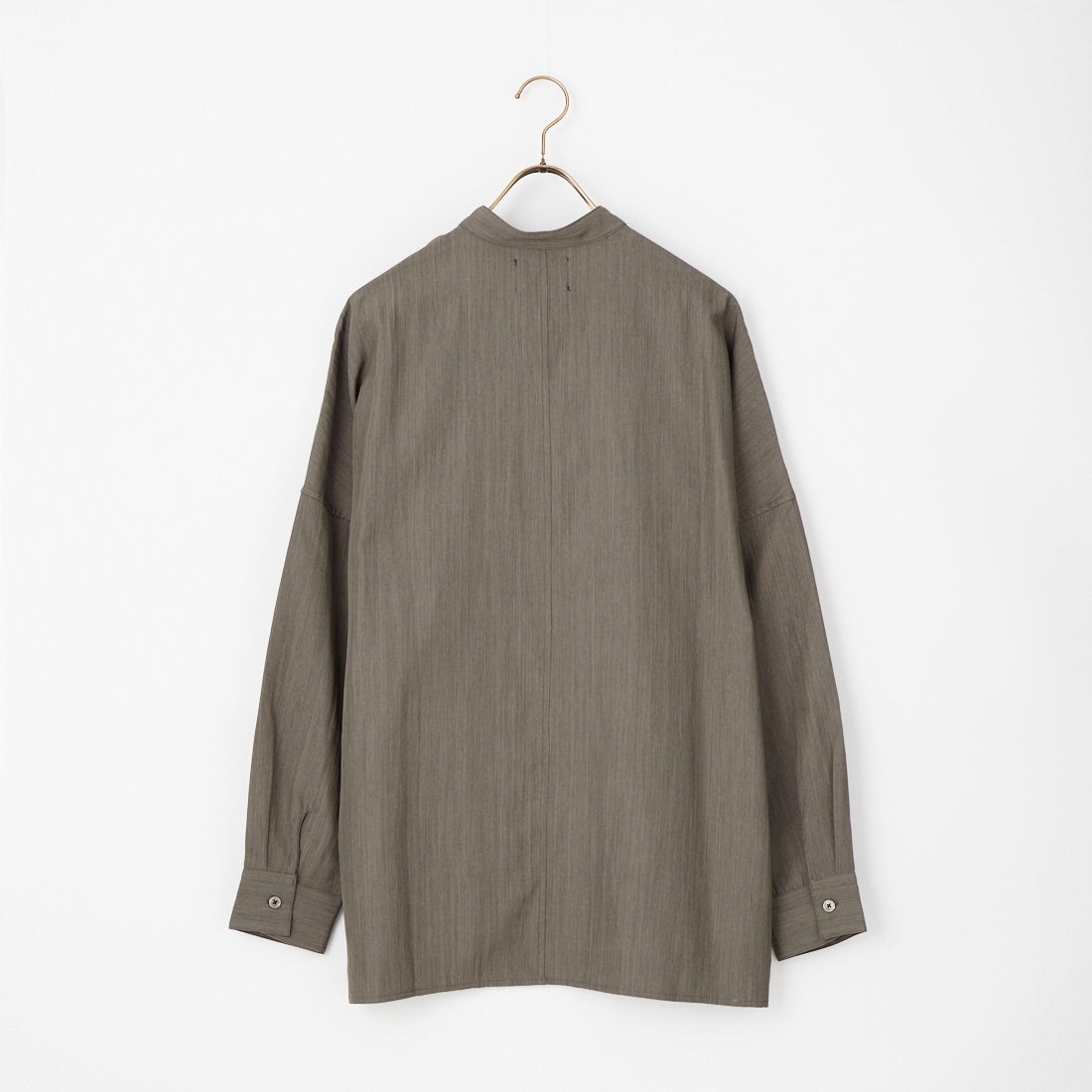 SLICK [スリック] リネンライク ドルトンスリーブバンドカラーシャツ [5120228] 500 BROWN