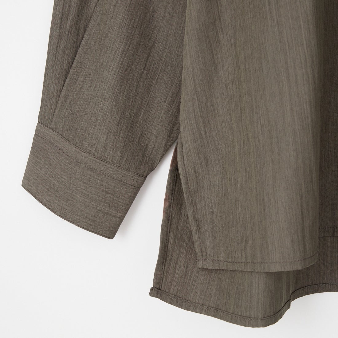 SLICK [スリック] リネンライク ドルトンスリーブバンドカラーシャツ [5120228] 500 BROWN