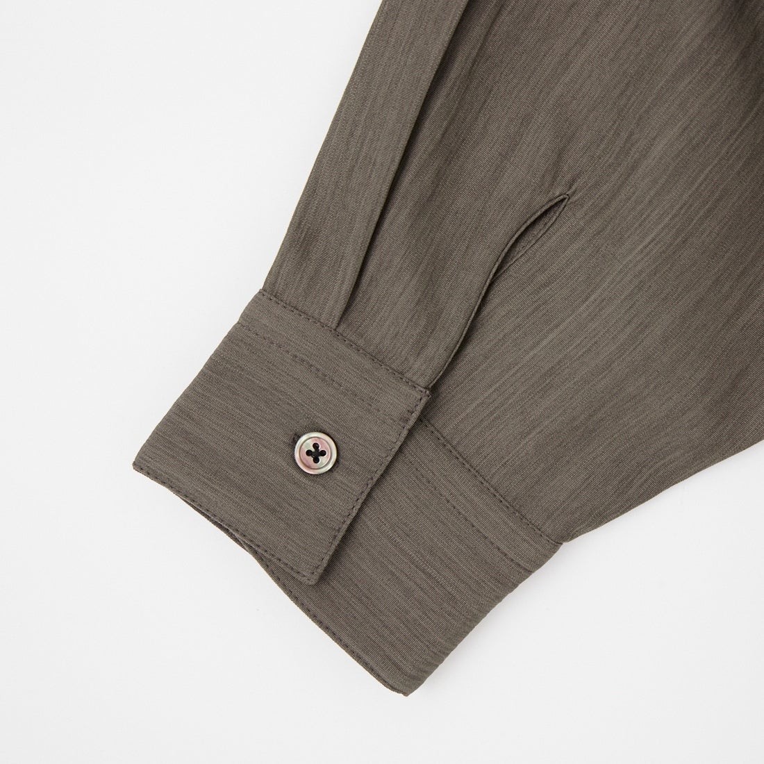 SLICK [スリック] リネンライク ドルトンスリーブバンドカラーシャツ [5120228] 500 BROWN
