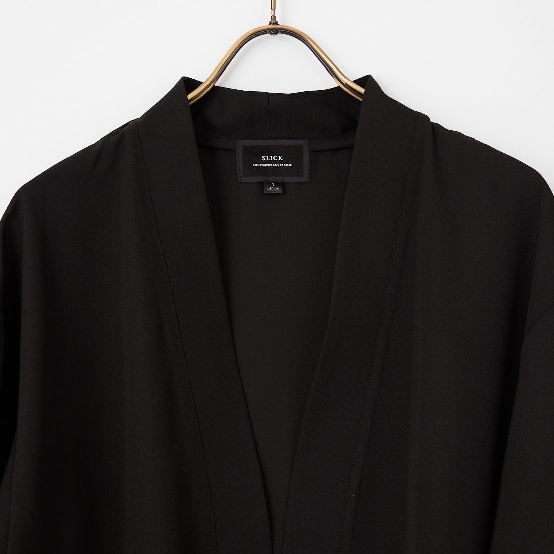 SLICK [スリック] トロピカルストレッチ ボタンレスカーディガン [5120229] 700 BLACK