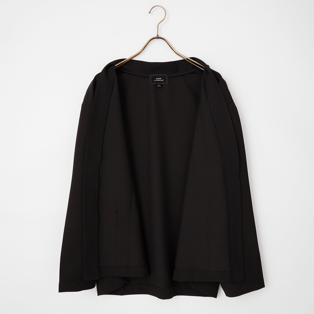 SLICK [スリック] トロピカルストレッチ ボタンレスカーディガン [5120229] 700 BLACK