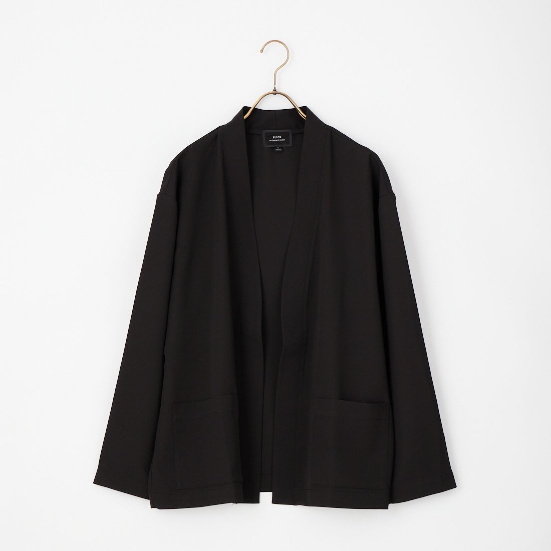 SLICK [スリック] トロピカルストレッチ ボタンレスカーディガン [5120229] 700 BLACK