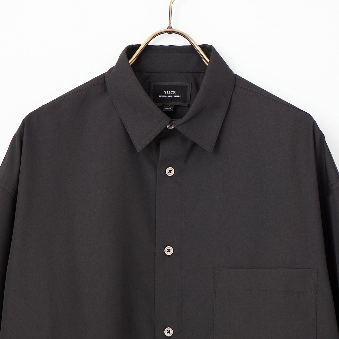 SLICK [スリック] コットンライクブロード ドローストリングシャツ [5121072] 700 BLACK