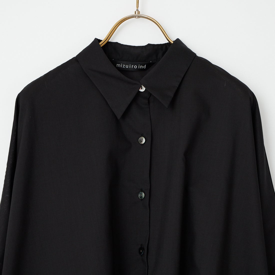 mizuiro ind [ミズイロインド] T/Cシアーワイドシャツ [1-230162] 99 BLACK