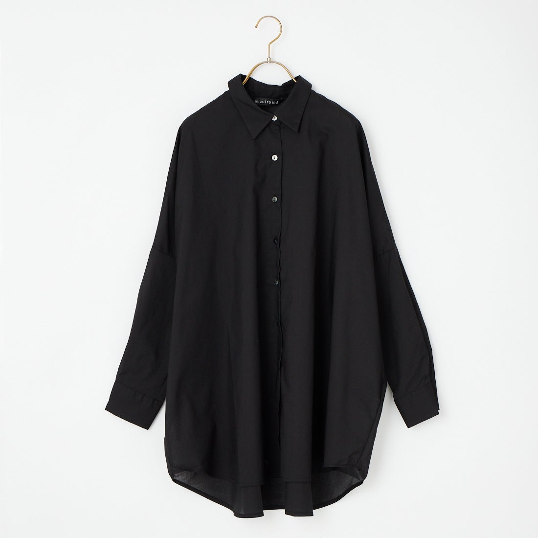 mizuiro ind [ミズイロインド] T/Cシアーワイドシャツ [1-230162] 99 BLACK